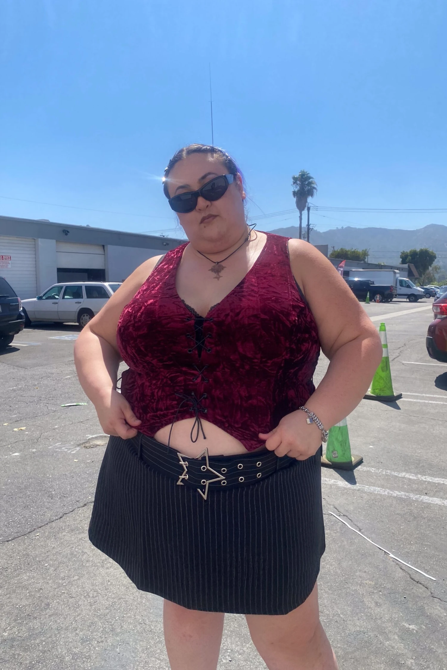 Evie Burgundy Velvet Lace-Up Top 7 Evie Burgundy Velvet Lace-Up Top - Image 5