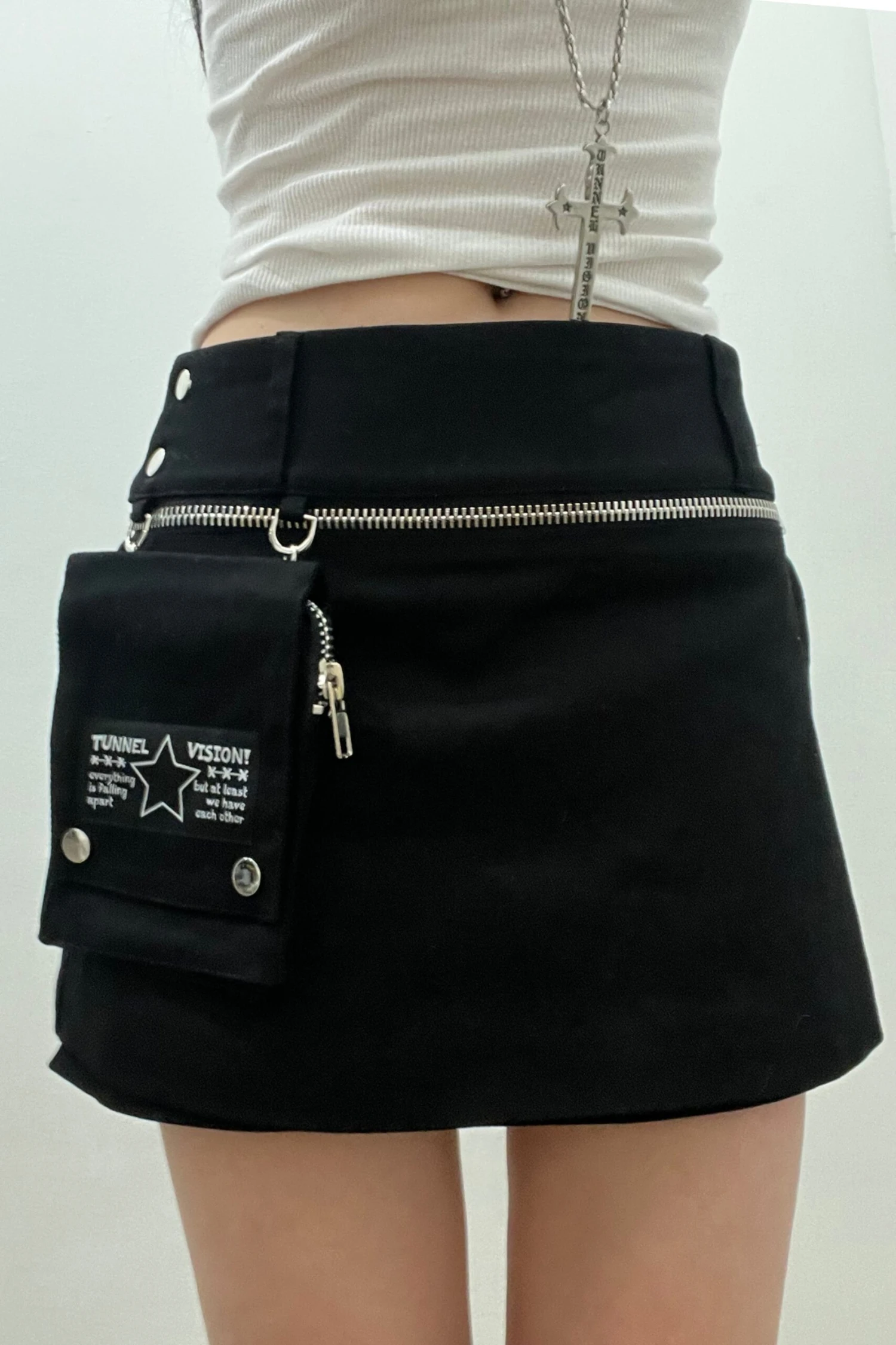 Max Black Utility Mini Skirt 4 Max Black Utility Mini Skirt - Image 2