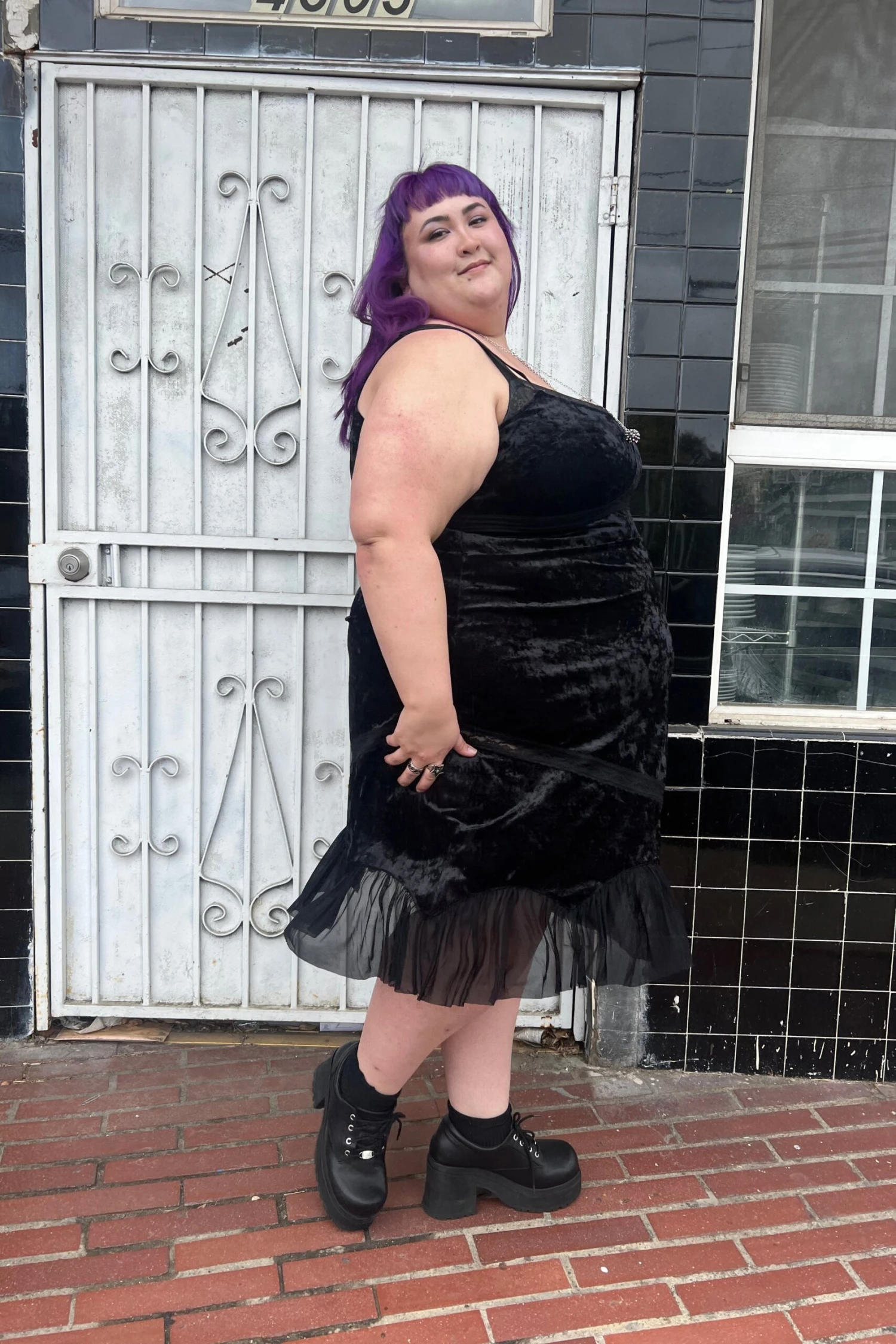 Luci Black Velvet Midi Dress 8 Luci Black Velvet Midi Dress - Image 6