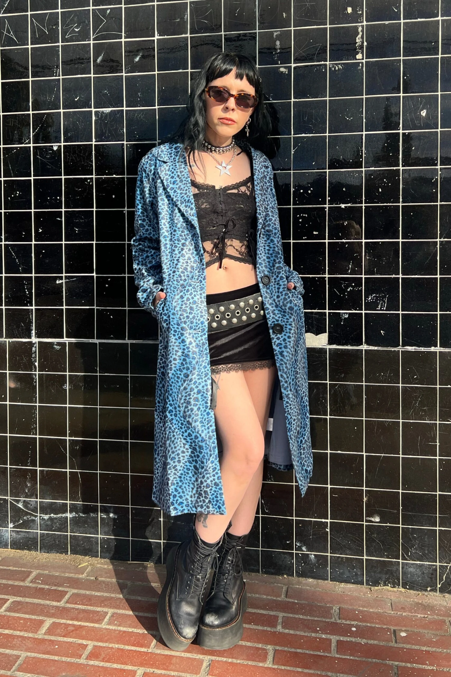 Mazzy Blue Cheetah Longline Jacket 6 Mazzy Blue Cheetah Longline Jacket - Image 4