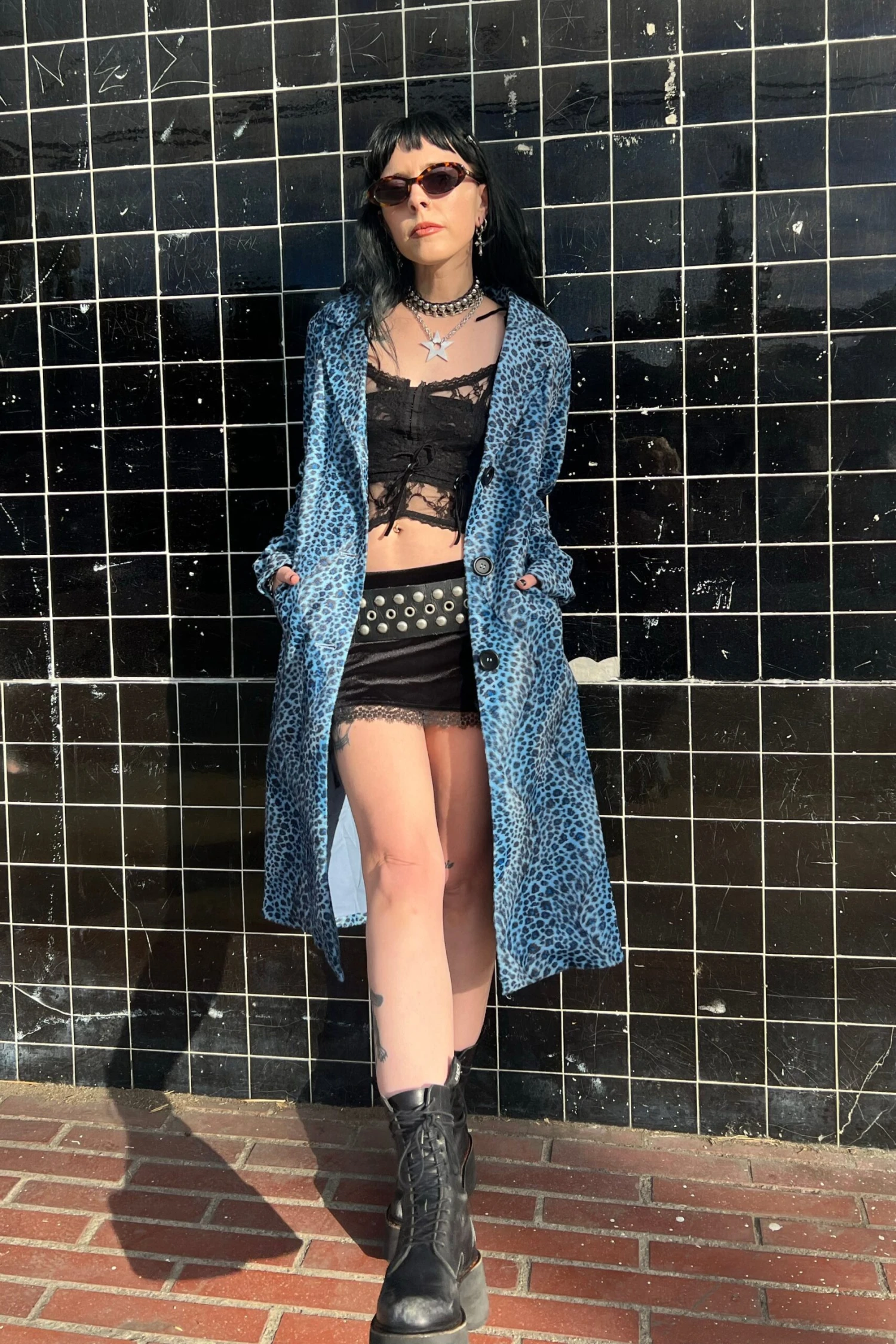 Mazzy Blue Cheetah Longline Jacket 7 Mazzy Blue Cheetah Longline Jacket - Image 5