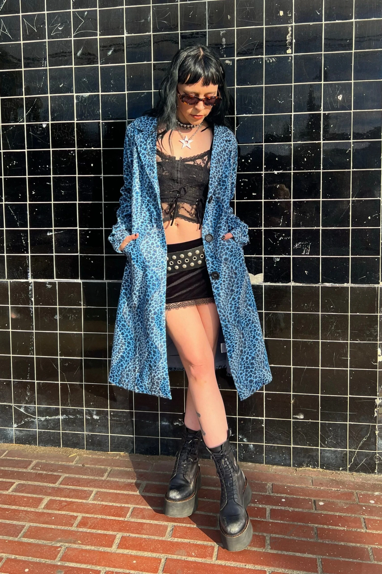 Mazzy Blue Cheetah Longline Jacket 5 Mazzy Blue Cheetah Longline Jacket - Image 3