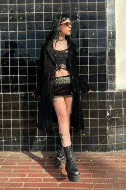 Mazzy Black Longline Jacket -TUNNEL Vision Outlet IMG 5815