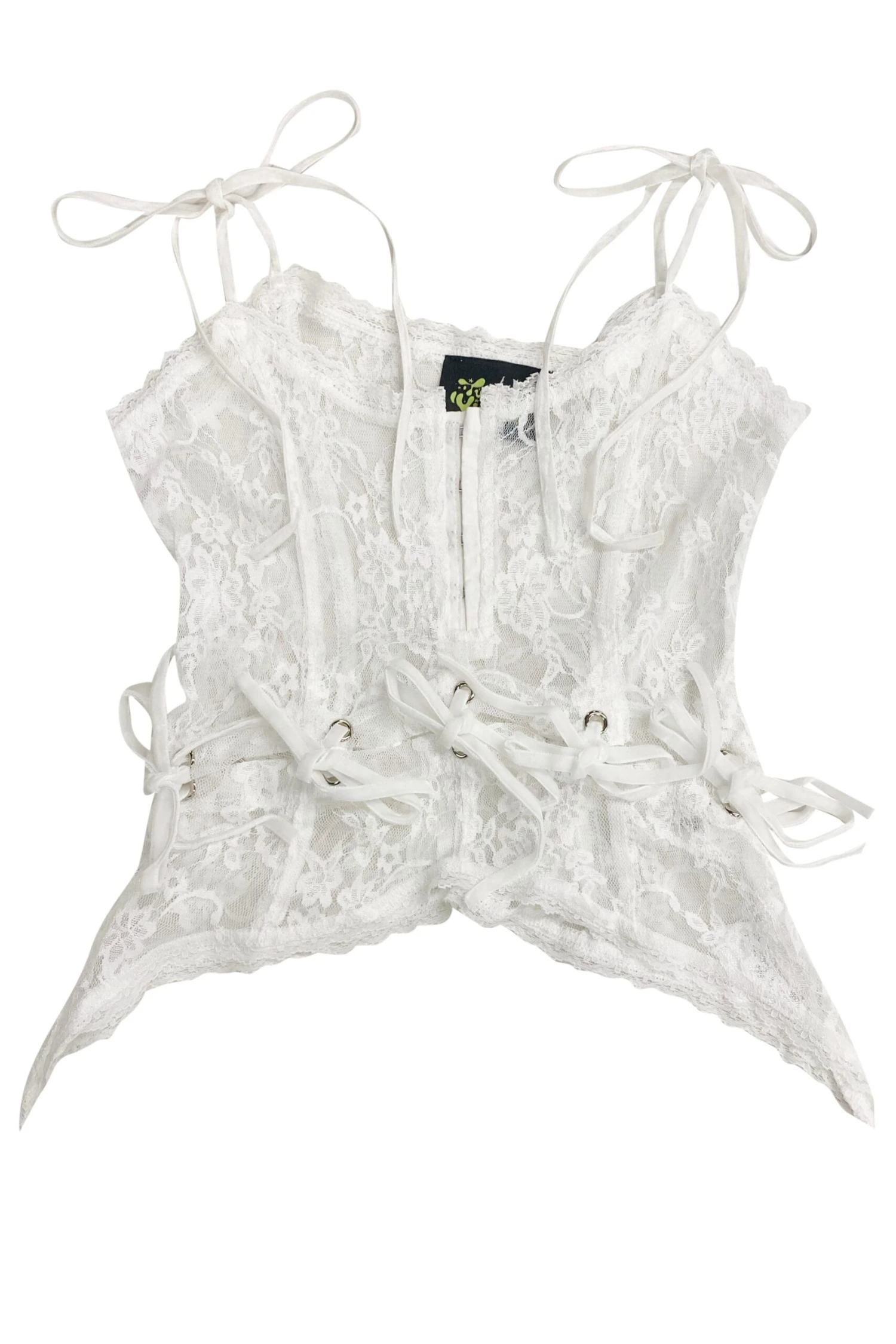 Gwendolyn White Lace Tie-Up Camisole 3 Gwendolyn White Lace Tie-Up Camisole