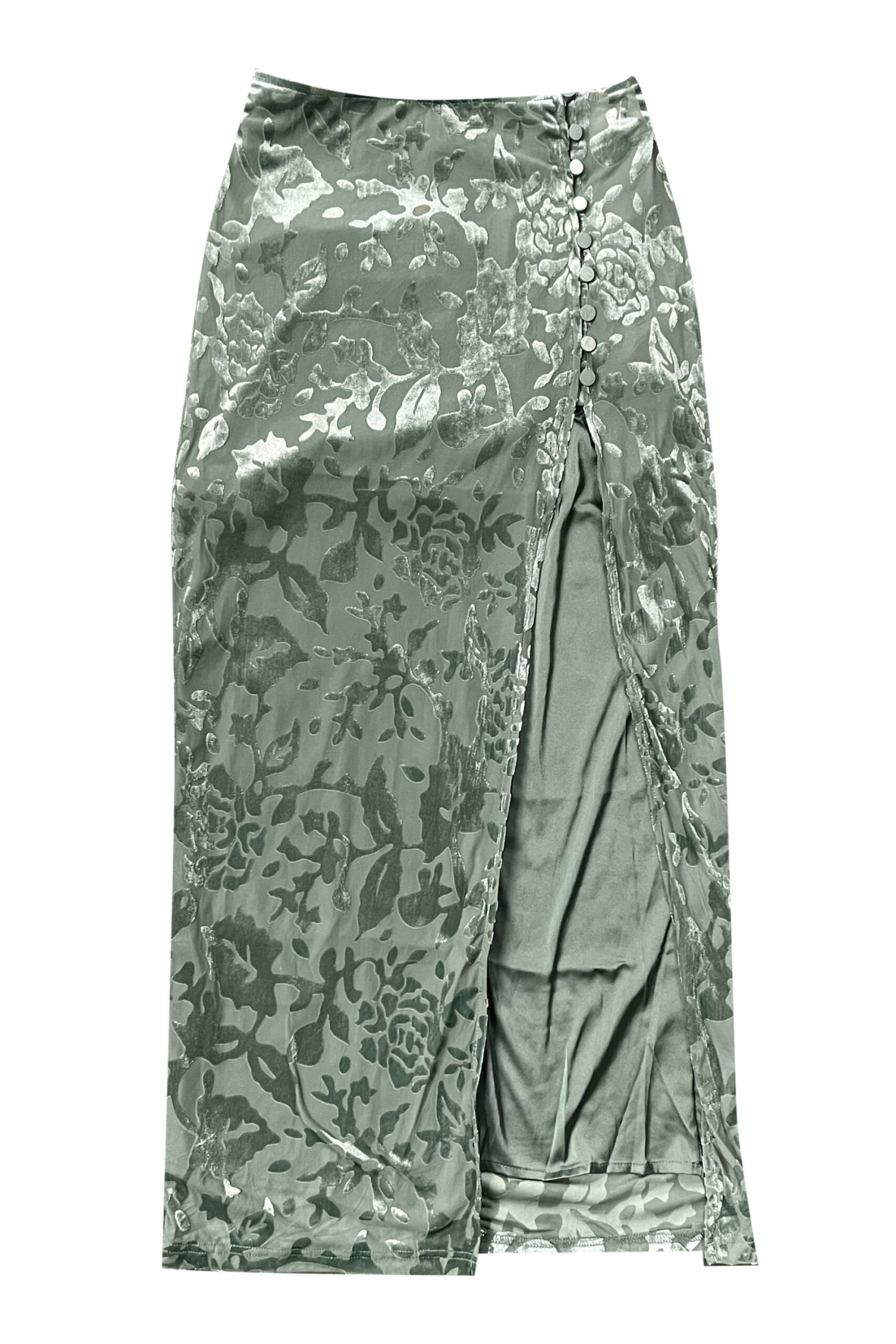 Siren Sage Green High Slit Skirt 3 Siren Sage Green High Slit Skirt