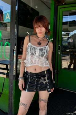 Gwendolyn White Lace Tie-Up Camisole 23 Gwendolyn White Lace Tie-Up Camisole -TUNNEL Vision Outlet IMG 7404 copy