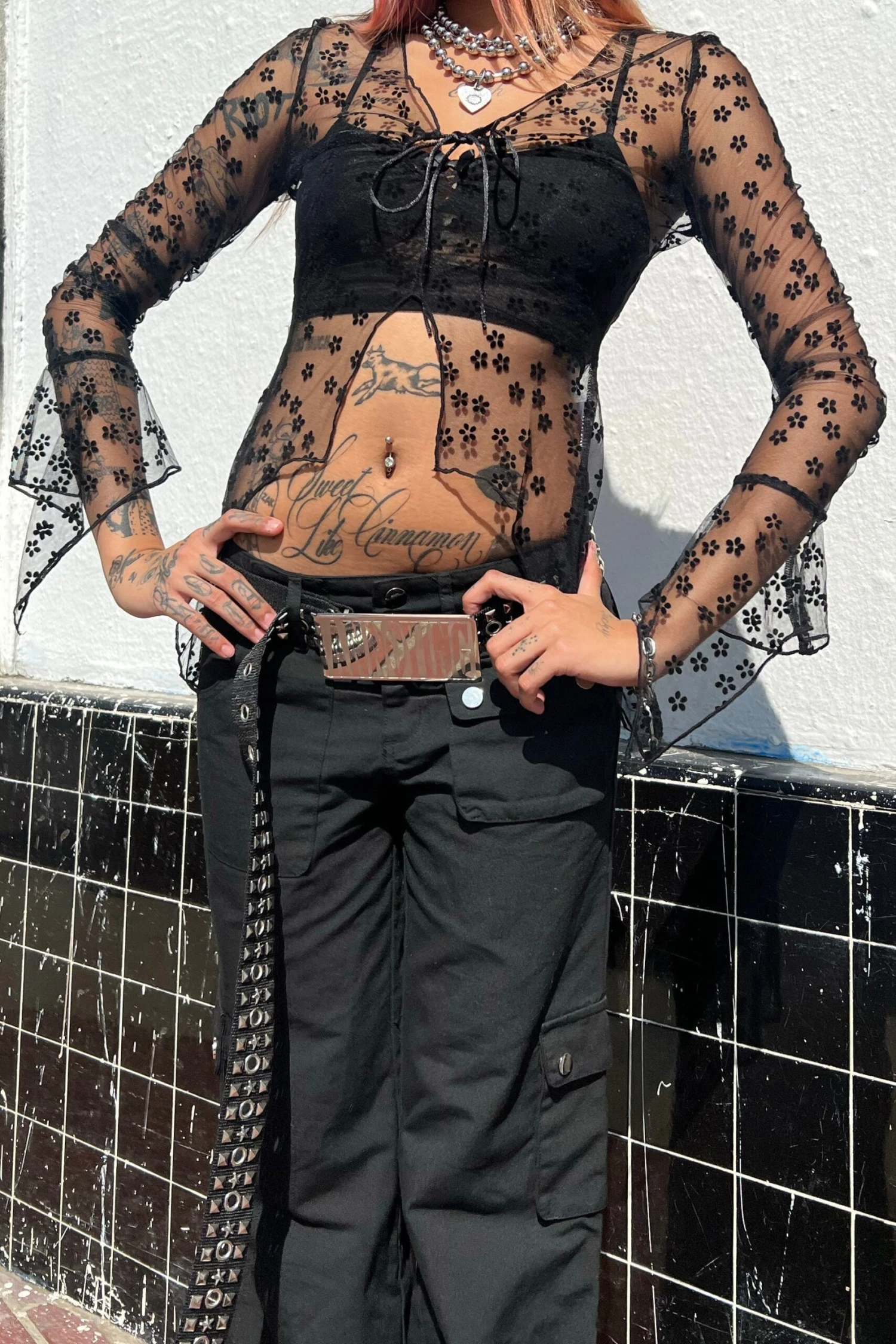 Everything Black Flutter Mesh Top 4 Everything Black Flutter Mesh Top - Image 2