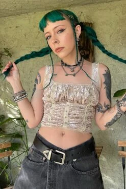 Lexi Cream Velvet Burnout Grommet Top 26 Lexi Cream Velvet Burnout Grommet Top -TUNNEL Vision Outlet JSd vb