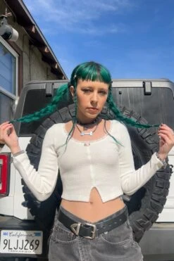 Rosa White Lace-Trimmed Thermal Long-Sleever 24 Rosa White Lace-Trimmed Thermal Long-Sleever -TUNNEL Vision Outlet SDV