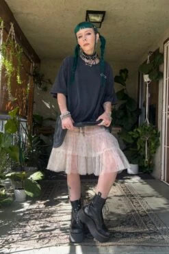 Louisa May Sheer Floral Ruffle Skirt 25 Louisa May Sheer Floral Ruffle Skirt -TUNNEL Vision Outlet SSDFSD