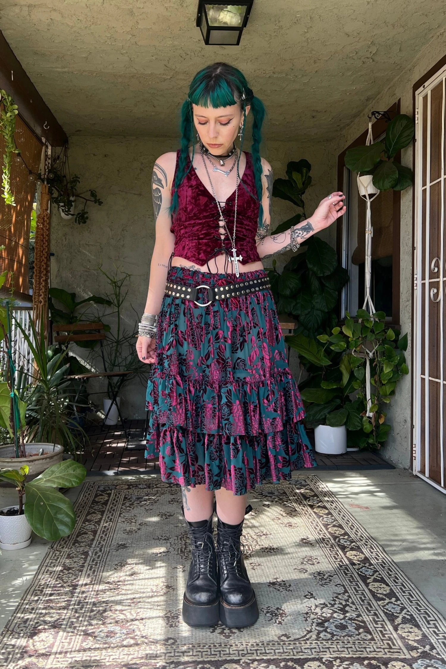 Louisa May Velvet Burnout Ruffle Skirt 5 Louisa May Velvet Burnout Ruffle Skirt - Image 3