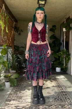 Louisa May Velvet Burnout Ruffle Skirt 26 Louisa May Velvet Burnout Ruffle Skirt -TUNNEL Vision Outlet asd