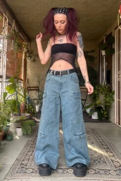 Reggie Blue Denim Cargo Baggies 25 Reggie Blue Denim Cargo Baggies -TUNNEL Vision Outlet asdlvjkn