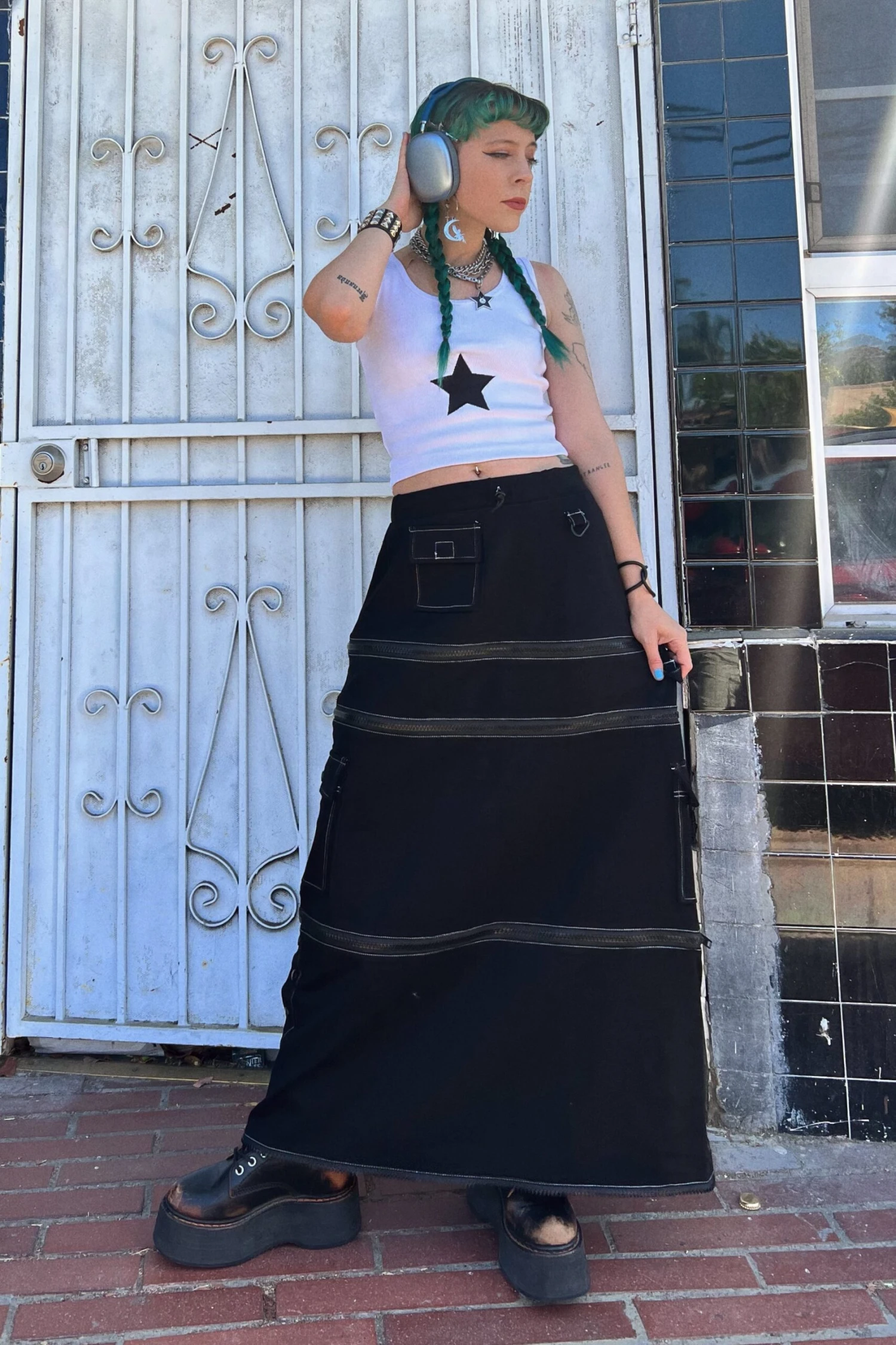 Black Carmen 5-in-1 Convertible Cargo Skirt 8 Black Carmen 5-in-1 Convertible Cargo Skirt - Image 6