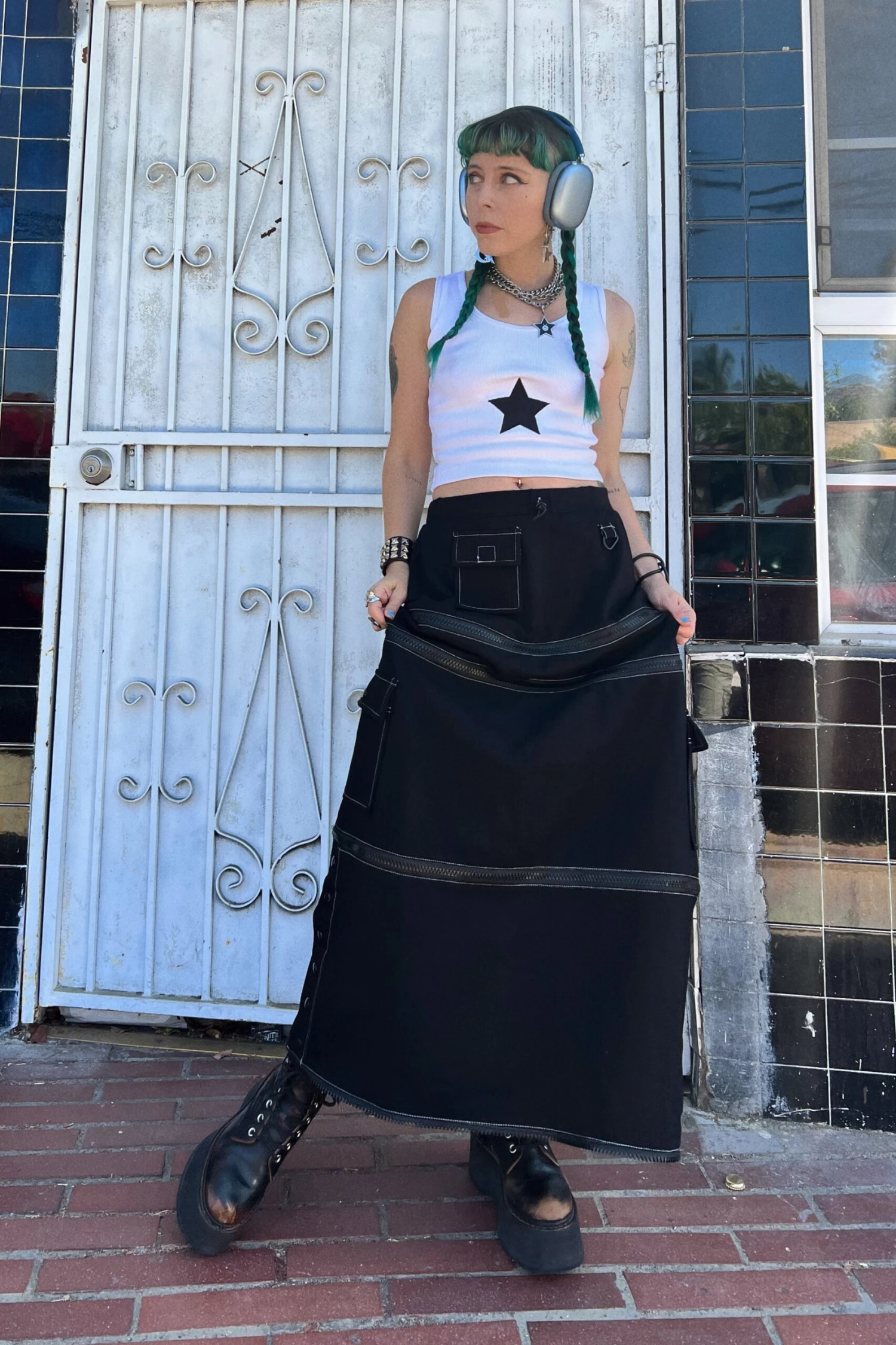 Black Carmen 5-in-1 Convertible Cargo Skirt 9 Black Carmen 5-in-1 Convertible Cargo Skirt - Image 7