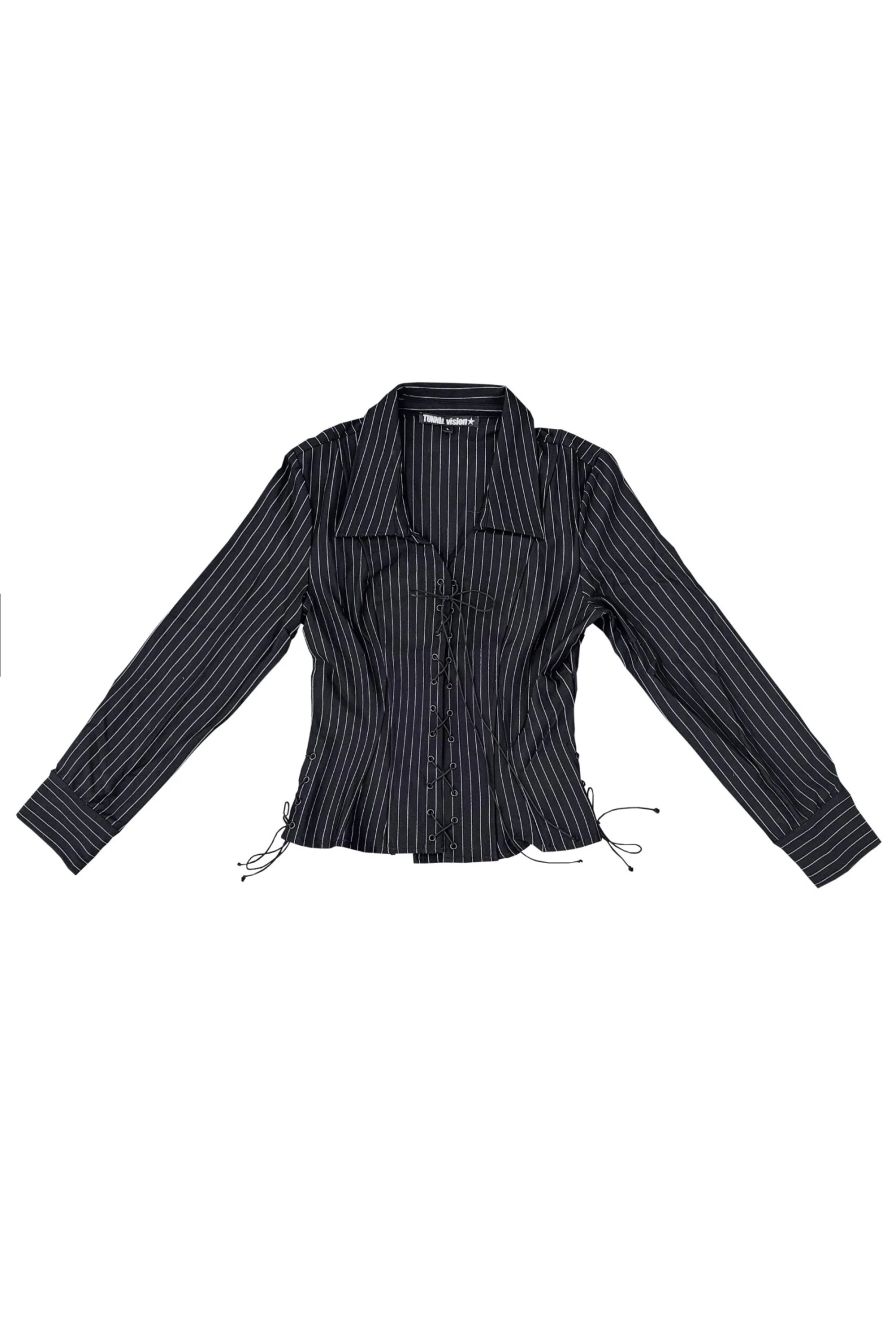 Libby Pinstripe Corset-Lace Shirt 3 Libby Pinstripe Corset-Lace Shirt