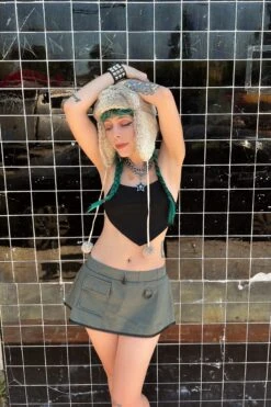 Olive Carmen 5-in-1 Convertible Cargo Skirt 31 Olive Carmen 5-in-1 Convertible Cargo Skirt -TUNNEL Vision Outlet grn10