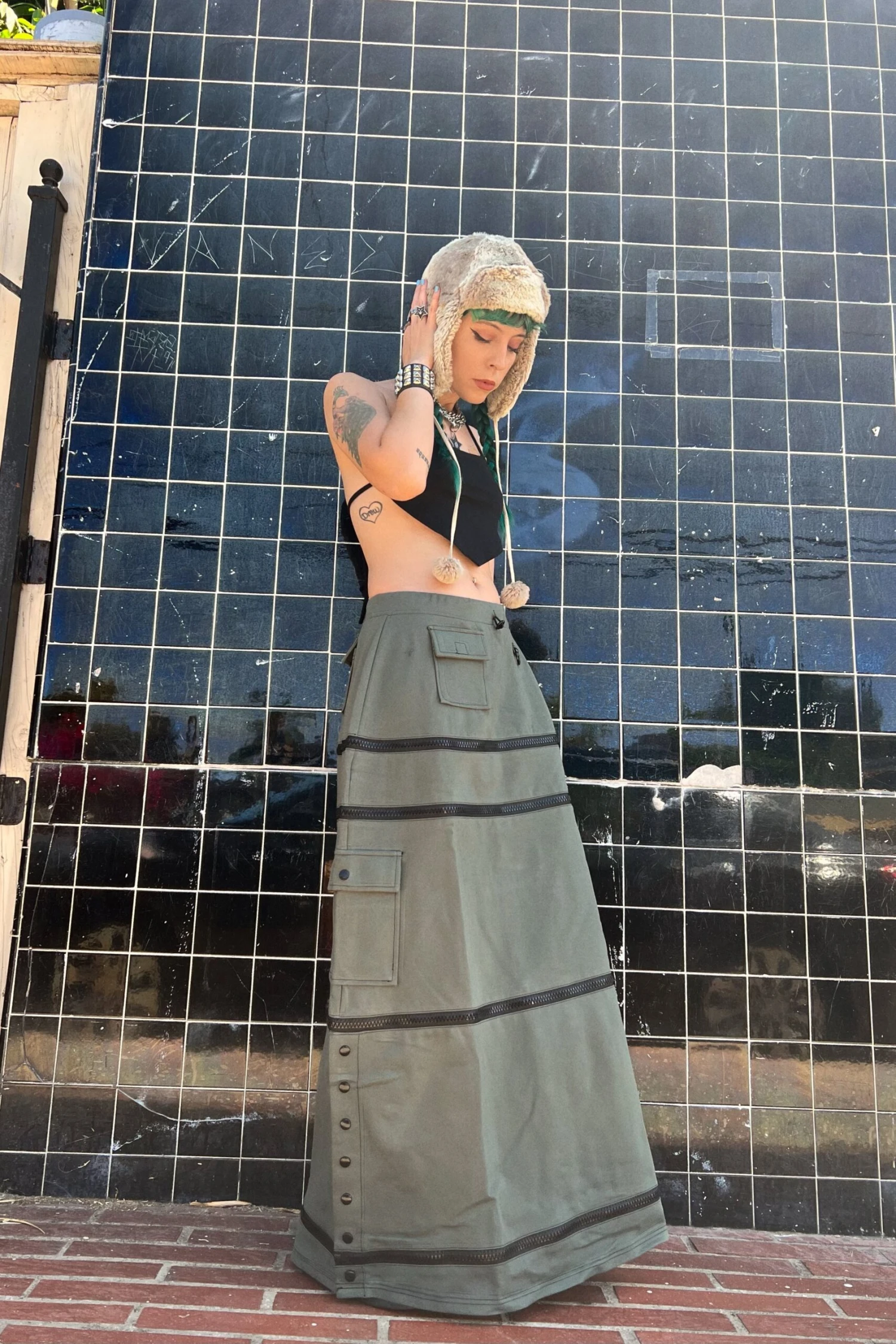 Olive Carmen 5-in-1 Convertible Cargo Skirt 6 Olive Carmen 5-in-1 Convertible Cargo Skirt - Image 4