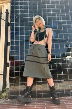 Olive Carmen 5-in-1 Convertible Cargo Skirt 28 Olive Carmen 5-in-1 Convertible Cargo Skirt -TUNNEL Vision Outlet grn7