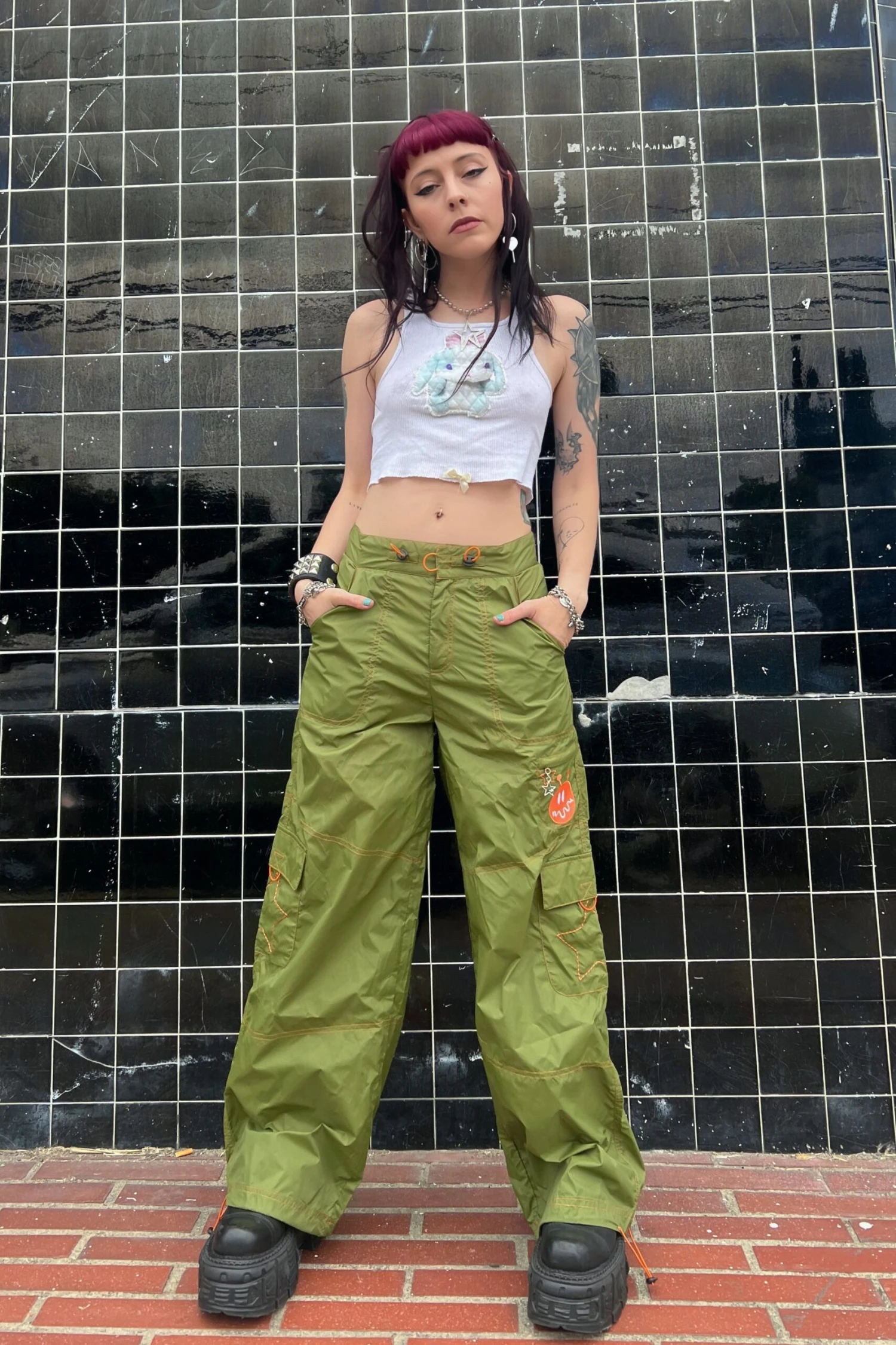 Splendor Olive Parachute Pants 9 Splendor Olive Parachute Pants - Image 7