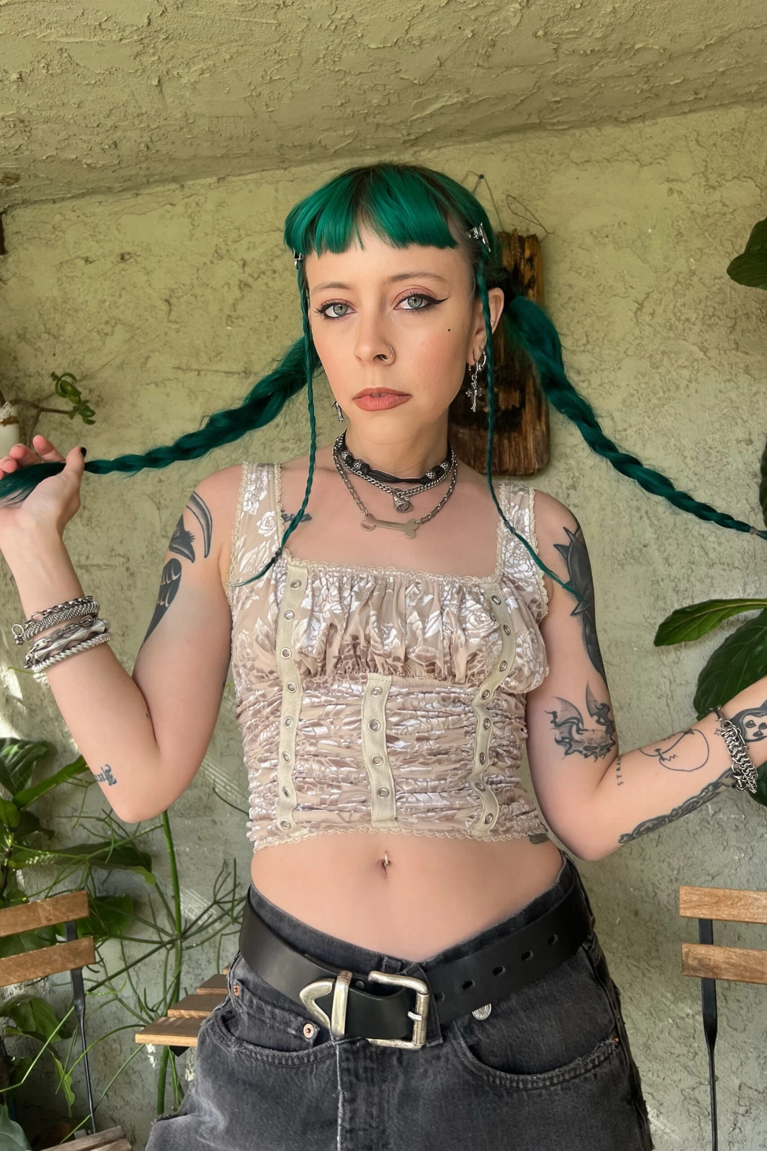 Lexi Cream Velvet Burnout Grommet Top 8 Lexi Cream Velvet Burnout Grommet Top - Image 6