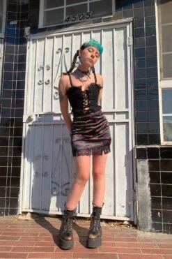 Kiki Heart Crossbones Lace-Trim Mini Skirt 27 Kiki Heart Crossbones Lace-Trim Mini Skirt -TUNNEL Vision Outlet kiki1