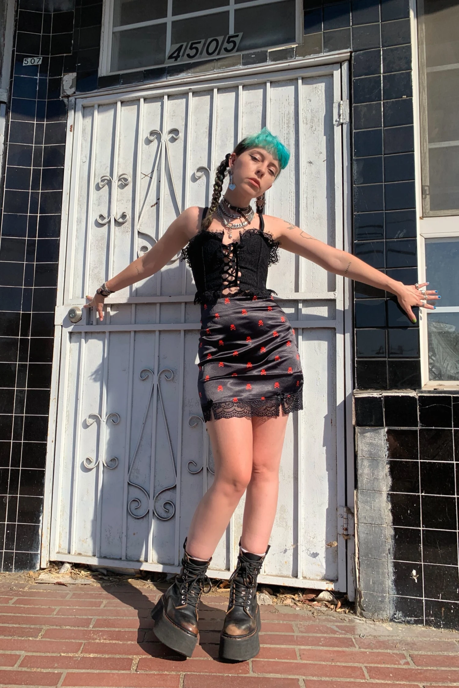 Kiki Heart Crossbones Lace-Trim Mini Skirt 4 Kiki Heart Crossbones Lace-Trim Mini Skirt - Image 2