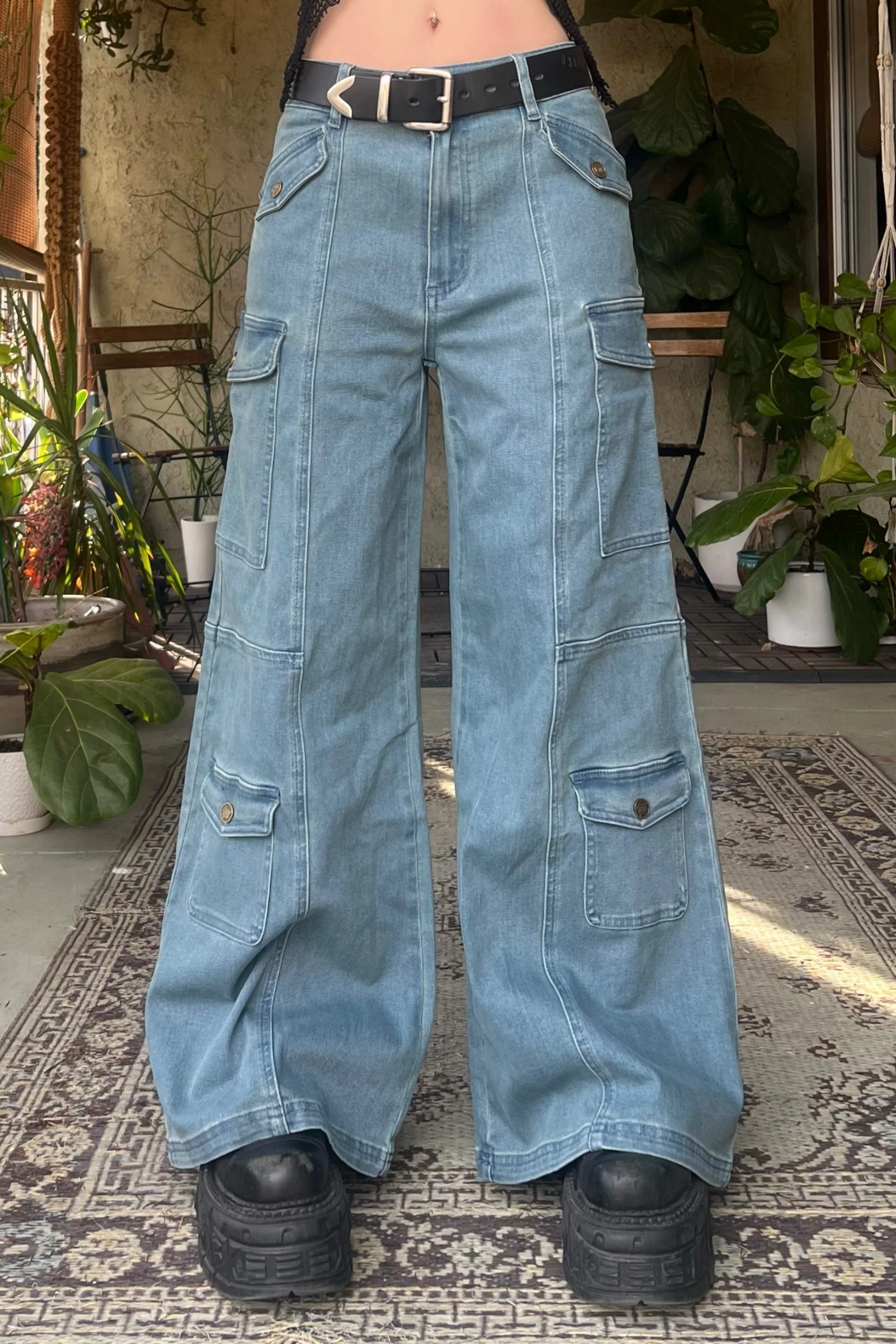 Reggie Blue Denim Cargo Baggies 5 Reggie Blue Denim Cargo Baggies - Image 3