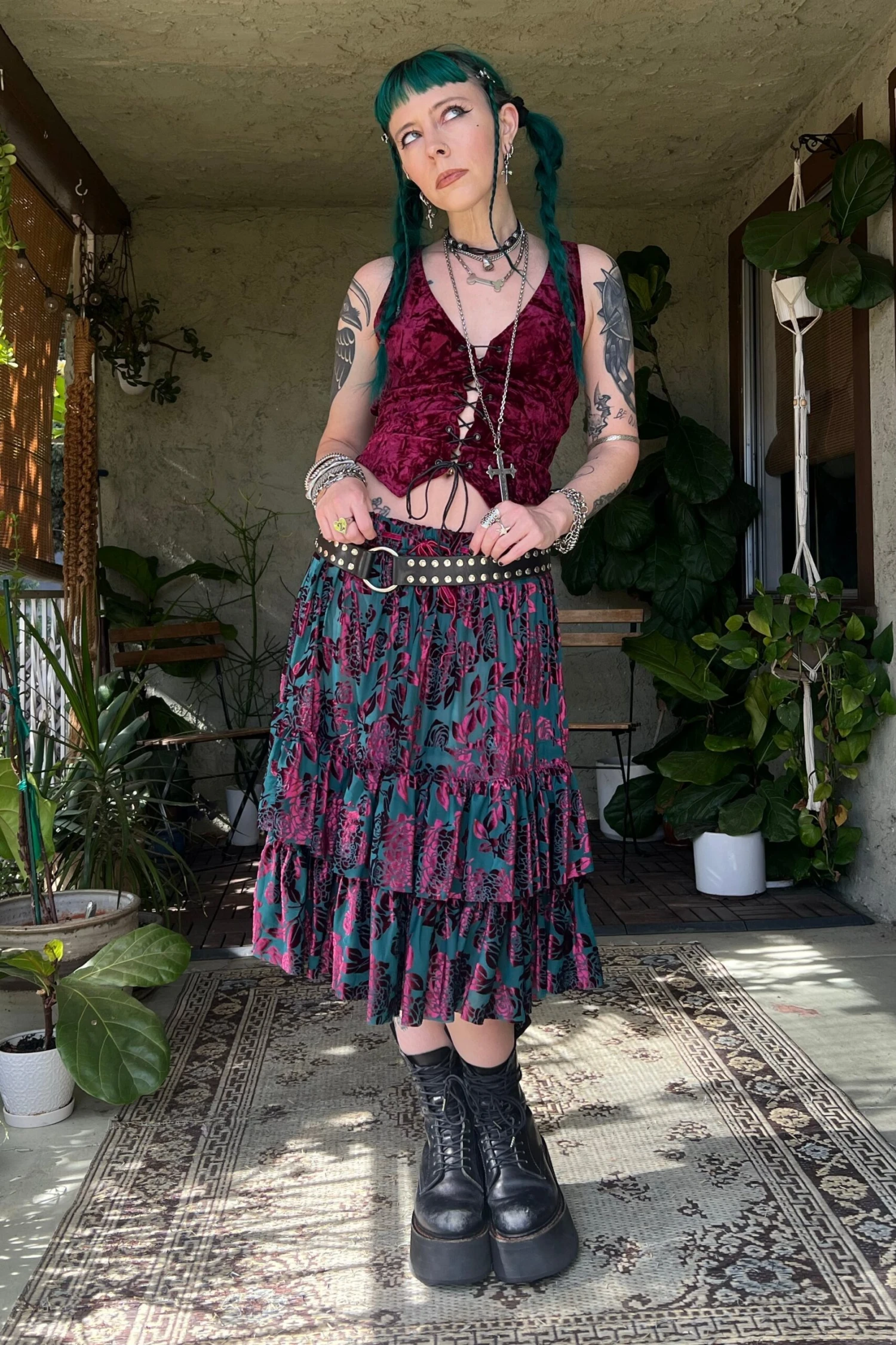 Louisa May Velvet Burnout Ruffle Skirt 9 Louisa May Velvet Burnout Ruffle Skirt - Image 7