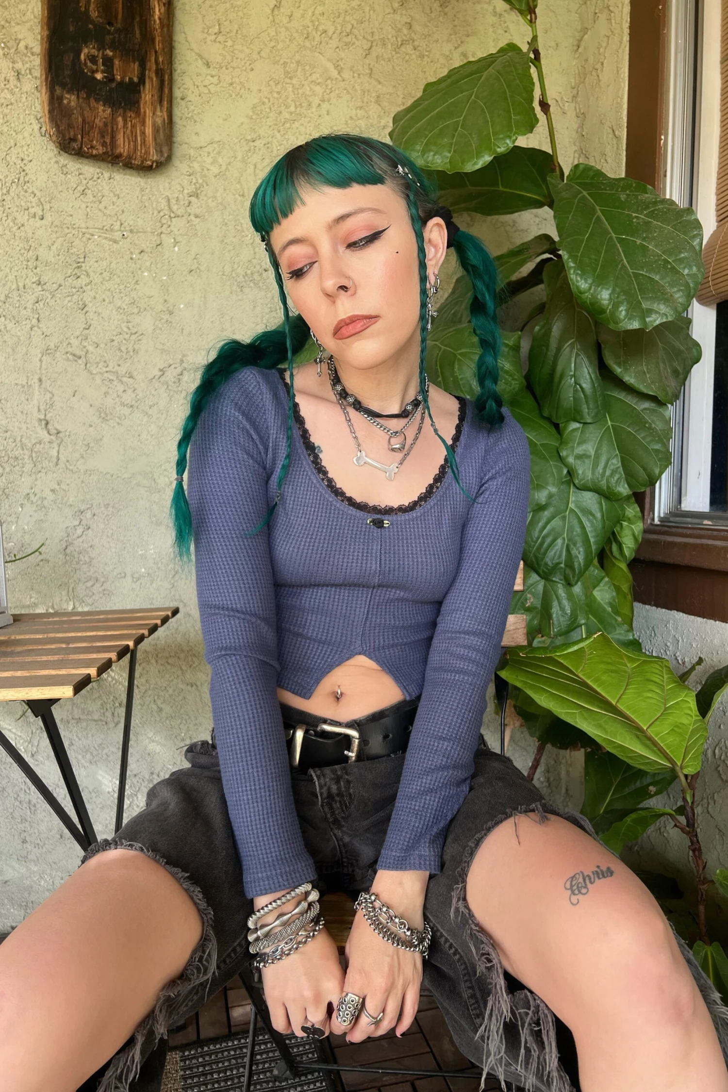 Rosa Blue Lace-Trimmed Thermal Long-Sleever 7 Rosa Blue Lace-Trimmed Thermal Long-Sleever - Image 5