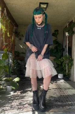 Louisa May Sheer Floral Ruffle Skirt 26 Louisa May Sheer Floral Ruffle Skirt -TUNNEL Vision Outlet sdfsd