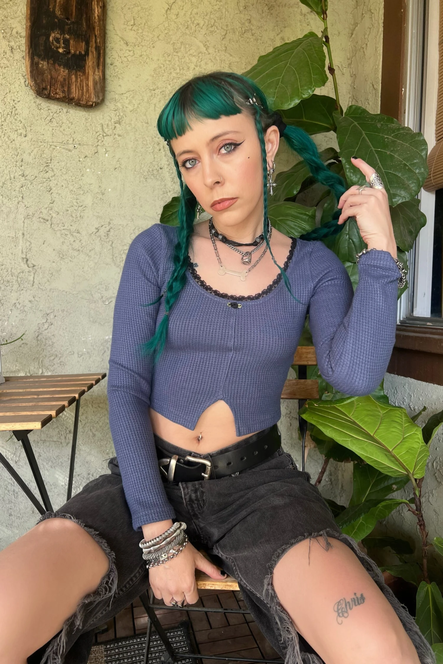 Rosa Blue Lace-Trimmed Thermal Long-Sleever 9 Rosa Blue Lace-Trimmed Thermal Long-Sleever - Image 7