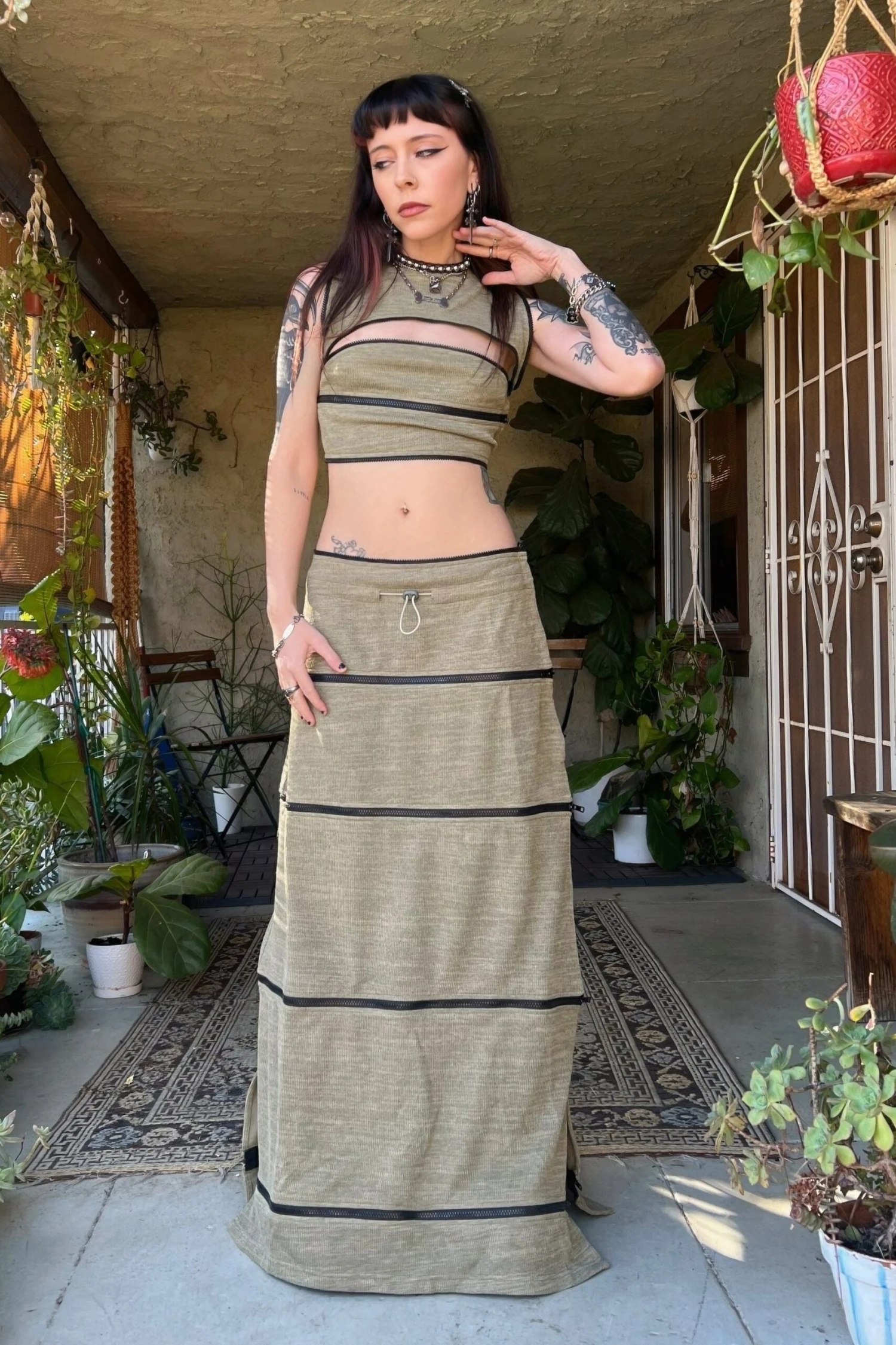 40-in-1 Olive Green Zip-Off Convertible Dress 10 40-in-1 Olive Green Zip-Off Convertible Dress - Image 8