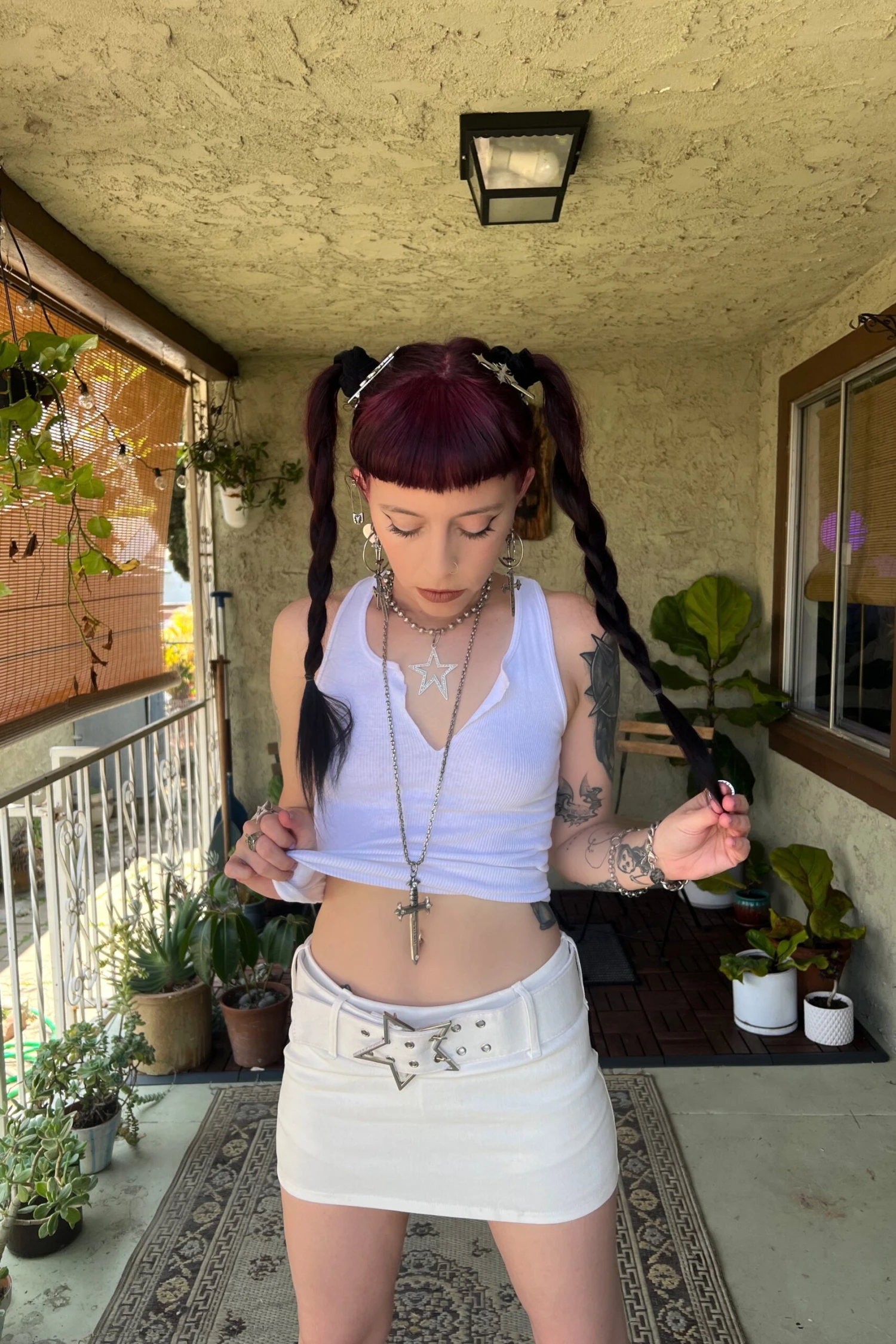 Amber White Stretch Mini Skort 5 Amber White Stretch Mini Skort - Image 3